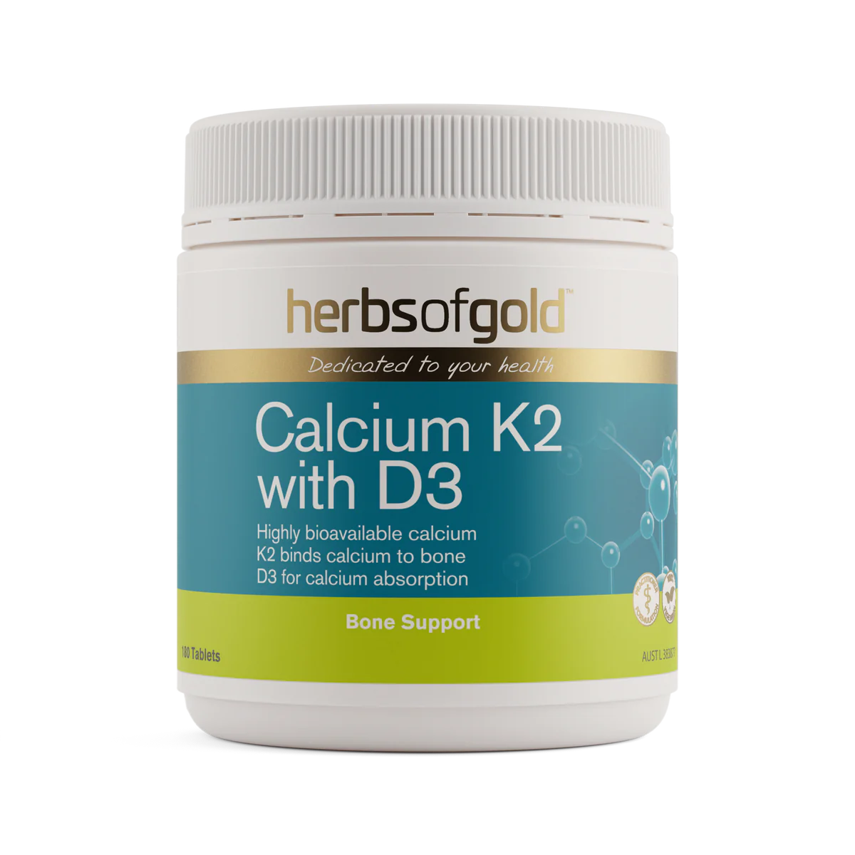 Herbs of Gold Calcium K2 with D3 90 tablets
