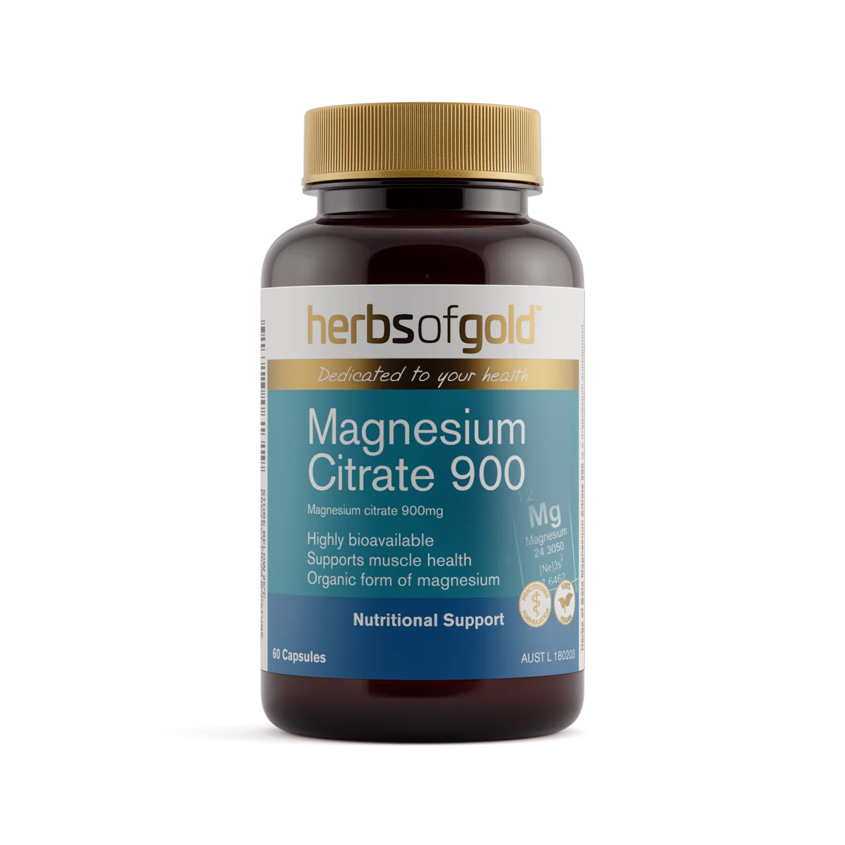 Herbs of Gold Magnesium Citrate 900 60 capsules